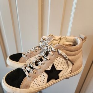 Vintage Havana Kids High-Top Sneakers - Black and Tan